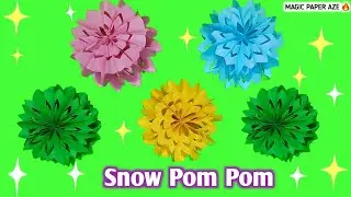 DIY Paper Snow Pom Pom ❄️
