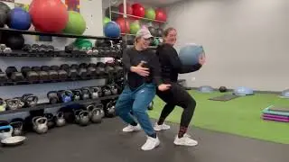 Back to back med ball pass
