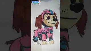 Dibujando a liberty de #pawpatrol #shorts #art