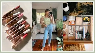 Organizing our pantry & bathroom, Everlane try on haul, Tarte Juicy Lip Plump all 9 shades swatched