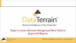 Steps to create Alternate Background Row Color in Jaspersoft Reports