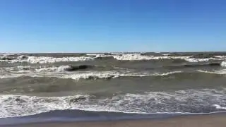 Walnut Beach waves at Lake Erie in Ashtabula, Ohio 4-7-17