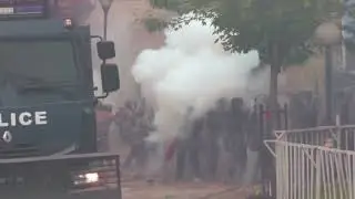 Clashes between Serb protesters, NATO forces