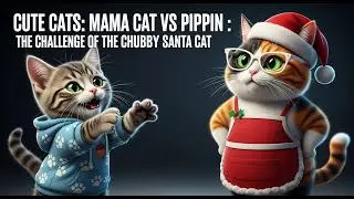 Cute Cats: Mama Cat vs Pippin : The Challenge of the Chubby Santa Cat