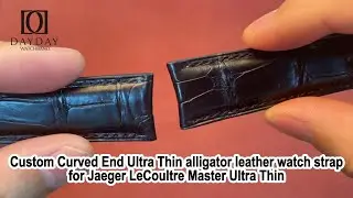 Curved End Ultra Thin Alligator Strap for Jaeger-LeCoultre Master Ultra