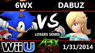 Apex 2015 - 6WX (Sonic) Vs. Dabuz (Rosalina) - Losers Semis - Smash Wii U