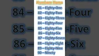#numbers #numbersname #81to90 #numberspelling #shortsvideo #education #counting