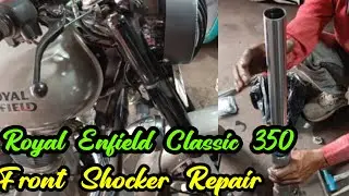 Royal Enfield Classic 350 || Front Shocker Repair #royalenfield #classic350 #viralvideo #youtube 
