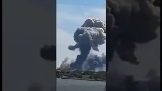 Ukraine war footage-53, The moment of the EXPLOSION to the sky in CRIMEA, #shorts