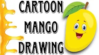 Easy & Cute Mango 🥭 drawing| How to draw cartoon Mango step by step| Mango drawing tutorial for kids