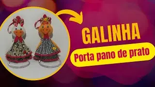 Faça vc mesmo galinha porta pano de prato é simples e fácil