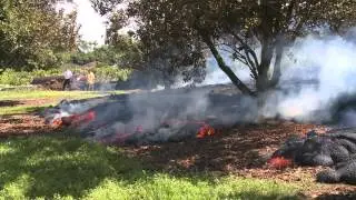 Puna Lava Flow Sweeps Towards the First District Village