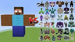 Herobrine vs All Minecraft Bosses,Wither,Warden,All golems- Minecraft Mob Battle - BIG compilation