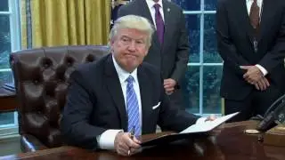 Donald Trump signing with Diddley Squat!
