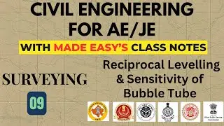 Surveying- 09 Reciprocal Levelling & Sensitivity of Bubble Tube with Made Easy Class note