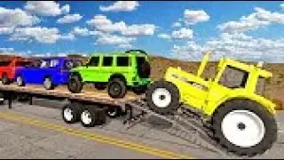 Flatbed Truck McQueen | Transportation with Truck - Pothole vs Car #01 | BeamNG.Drive Gameplay