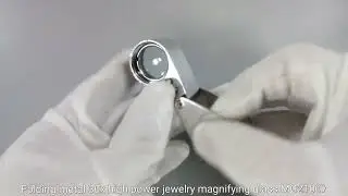 30x 21mm all metal jewelry magnifier with two LED lights