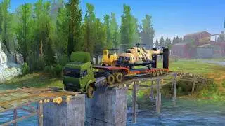 REVEALED: Military Truck Carries a Helicopter Across a Crumbling Old River Bridge!