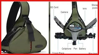 CADeN Camera Bag Sling Backpack Camera Case Waterproof with Rain Cover Tripod Holder, Compatible