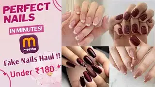Meesho Fake Nails Haul Under  ₹180 😍 Press On Nails From Meesho 🫰 Artificial Nails - Review 🥰