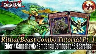 Yu-Gi-Oh! RITUAL BEAST Link Combo Tutorial (w/ Ulti-Kimunfalcos) #1: Elder Cannahawk/Rampengu Combos