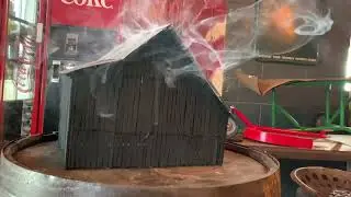 Mini handmade smoking tobacco barn. 