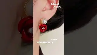 Chic Pearl Rose Ear Cuffs ✨ Floral Elegance!#earrings #jewellery #beauty #fashion