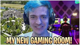 Ninja Reveals His New Gaming Room At His Brand New House & Gets His First Win! - Fortnite