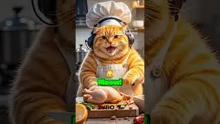 Cat's Funny Cooking Video #cat #cooking #chicken #barbeque #funny#freefiregarena #youtubeshorts