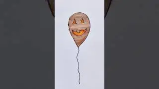 Halloween Balloon 🎃 Drawing for kids #halloween #balloon #drawing #shortvideo #viralvideo #ghost
