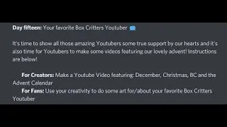 December, Christmas, BC and the Advent Calendar! *Join Critter Circle link down below*