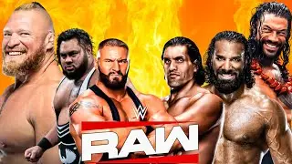 Roman Reigns & The Great Khali & Jinder Mahal vs Vision WWE Raw Netflix Tag Team Match