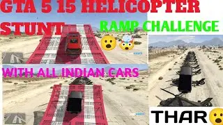 GTA 5 helicopter stunt jump ramp challenge indian car vs stunt ramp🤯😱😱