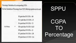 SPPU CGPA to Percentage | SPPU SGPA to Percentage | all Streams having SGPA/CGPA Format