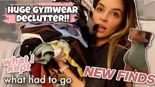 HUGE GYMWEAR DECLUTTER!! gymshark keeps & throw aways, fave new brands, how to organize!
