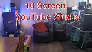 YouTube Studio Setup (with 10 screens !!)