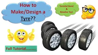 Full Tutorial on How to Make a Tyre in Creo | Toroidal Bend | Revolve | Axis Pattern & Mirror Tool