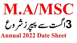 MA MSc Date Sheet 2022 Annual Exams - Official Date Sheet Annual 2022 MA MSc
