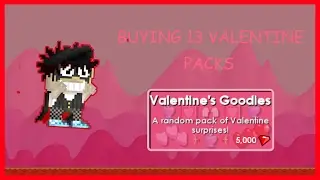 Growtopia  - Buying 13 Valentine Packs !