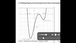 Polynomial Functions Writing from Given Informaion