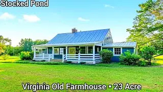 Virginia Farmhouse For Sale | $350k | Virginia Land For Sale | 4 Acre Pond | Retirement Property