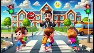 Stop, Look & Listen | @Blue-Onion Nursery Rhymes & Kids Songs
