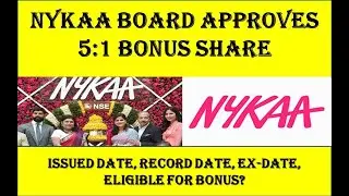 nykaa Board approves issue bonus 5:1 | issued date, record date,ex-date, news share price