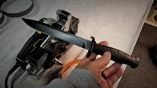 Touching up the edge of a Glock Field knife with the Work Sharp