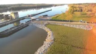 Drone video Claiborne Lock and Dam