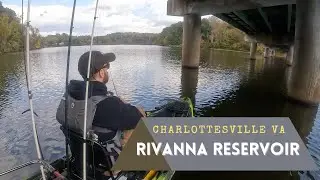 Kayak Bass Fishing Rivanna Reservoir, Charlottesville VA. Mid October fishing. Virginia Bass Fishing