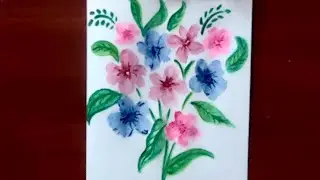 How to draw floral drawing with water colours tutorial step by step #flowers with water colours.