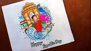 How to draw Republic day drawing easy / Republic day drawing competition pictures