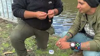 Pescando en la laguna tipo pugro.