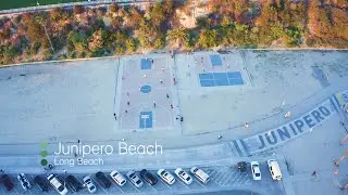 Junipero Beach, Long Beach in 4K Aerial